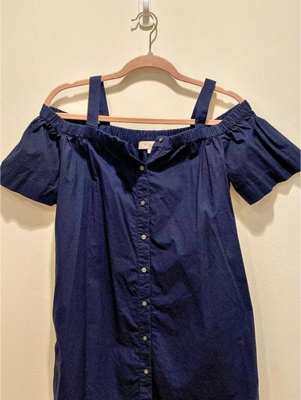 LOFT Off-Shoulder Mini Dress in Blue